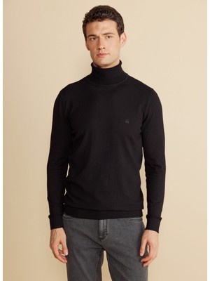 Brooks Brothers Standart Siyah Erkek Kazak BBFW25MKL008