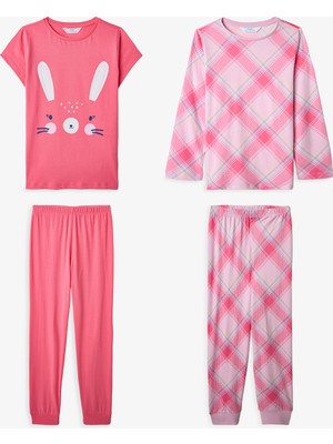 Penti Pembe Kız Çocuk Cute Rabbit Uzun Kollu Pamuklu 2'li Pijama Takımı