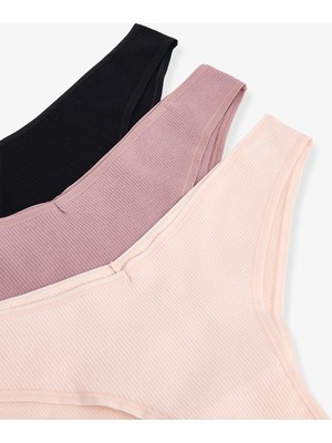 Penti Renkli Soft Tones 3'lü Pamuklu V Model Brazilian Külot