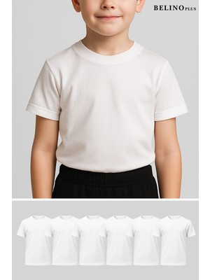 Belinoplus %100 Pamuk Erkek Çocuk Beyaz Fanila 6 Lı Paket