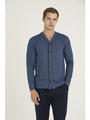 Hazego Kocabey 9225 Erkek V.yaka Boydan Düğmeli Pijama Takım