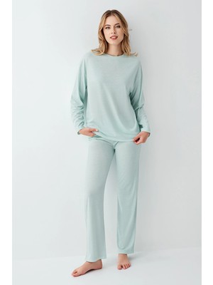 Hazego Arnetta 3407-S Kadın Uzun Kol Pijama Takım