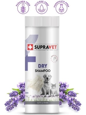 Butik Supravet Dry Shampoo Lavanta Özlü Kedi ve Köpek Toz Şampuan 150 ml
