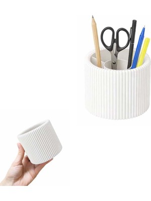 Paras Ticaret Özel Üretim Ayrılabilir 4 Bölmeli Kalemlik Masa Vb. Kalemliği (Çapı: 8,5 cm x Yükseklik: 8 Cm)