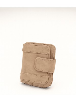 Uccello Kadın Süet Mini Cüzdan (Çok Bölmeli – Fermuarlı + Mıknatıslı