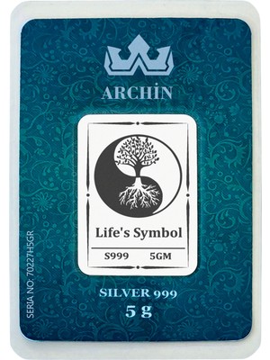 Archin Hediyeye Özel 5 Gram Yin Yang ve Ağaç Temalı 999 Ayar Gümüş Külçesi-691