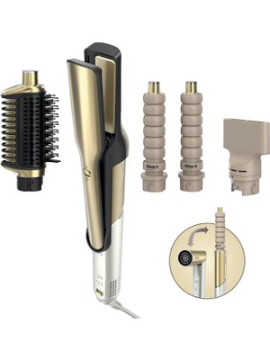 Shark Glam 4 Başlıklı Düzleştirici ve Saç Şekillendirici - Gold