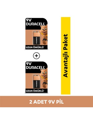 Duracell Basic 9 Volt Pil 2 Adet