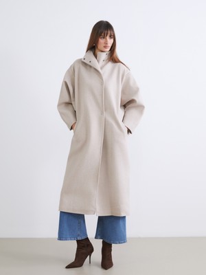 Soulife Dik Yaka Kadın Kaşe Kaban