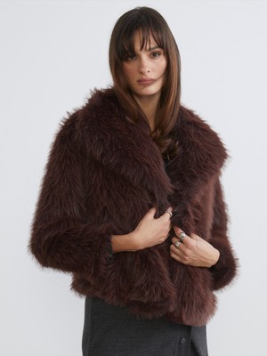 Soulife Ceket Yaka Kadın Kürk Mont