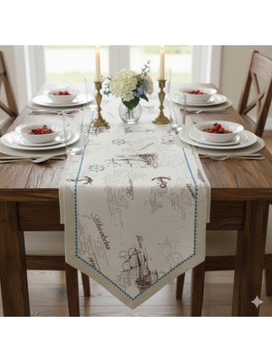 Su Geçirmez Leke Tutmaz Duck Keten Runner