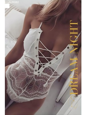 Dream Night Kadın Beyaz Dantel Fantezi Gecelik