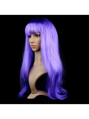 İlk El Grup Mor Renk Uzun Parti Peruğu (IEG34)