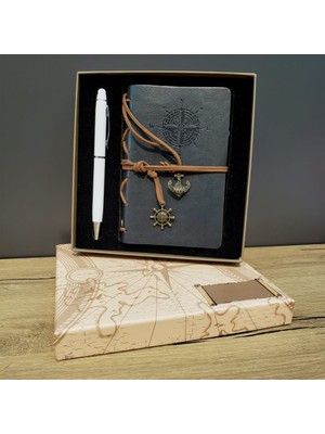 İlk El Grup Gri Defter ve Beyaz Kalem Kutulu Set (IEG34)