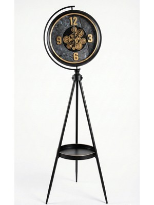 Livenda Özel Tasarım Metal Ayaklı Çarklı Saat LIV148