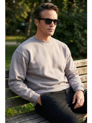 Buratti Regular Fit Bisiklet Yaka Pamuklu Içi Tüylü Yumuşak Şardonlu Sweat Erkek Sweat 5905255