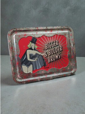 Hureggo Vintage ''bıgger & Bolder Brows''dekoratif Teneke Kutu & 17X13 cm