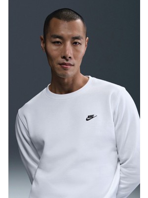 Nike Sportswear FN3886-100 Beyaz Erkek Fleece Sweatshirt