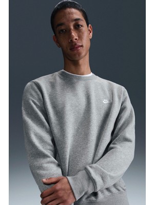 Nike Club Bb Crew Erkek Gri Sweatshirt