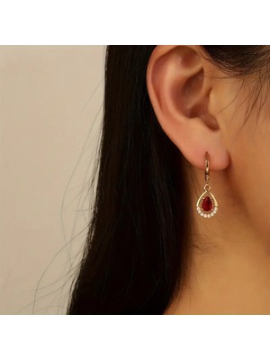 Sevas Gold Altın Renk Kadın Damla Halka Küpe