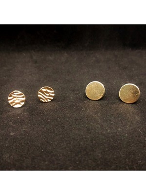 Sevas Gold Altın Renk 2 Çift Yuvarlak Küpe