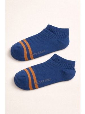 Çocuk Çizgili Basic Patik Çorap Lacivert