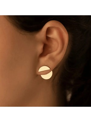 Sevas Gold Kadın Altın Renk Yuvarlak Küpe