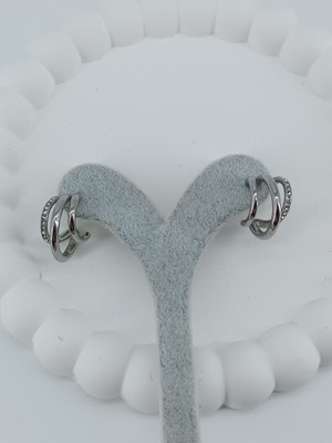 Lagül Aksesuar 316L Çelik Paslanmaz Suya Dayanıklı Taşlı Model Halka Küpe