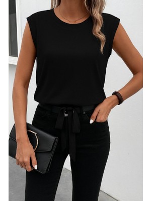 Wmpulse Kadın Sıfır Kol Etek Ucu Bağlama Detay Ithal Krep Bluz