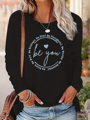 Wmpulse Kadın Uzun Kollu Bisiklet Yakabe Youdesenli Viskon Bluz