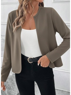 Wmpulse Kadın Uzun Kollu Önü Açık Dalgıç Kısa Vizon Hırka