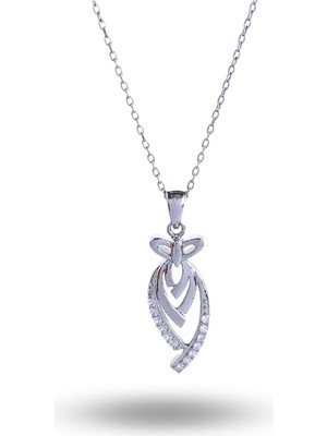 Keskin Gümüş 925 Ayar Gümüş  Zirkon Taşlı Baykuş Tasarım Lotus  Kadın Kolye Doğum Günü Hediye