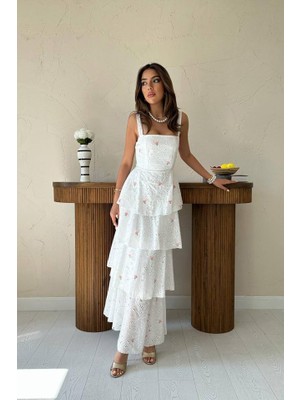 Wmpulse Pembe Kat Kat Arkası Bağlamalı Elbise