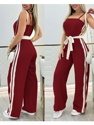 Wmpulse Kadın Ip Askılı Straplez Belden Kuşaklı Viskon Iki Iplik Tulum