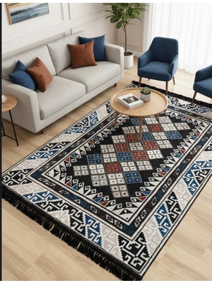 Bazaar Forum Bambu Premium Etnik Desenli Salon Halısı, Koridor Halısı, Yatak Odası Halısı