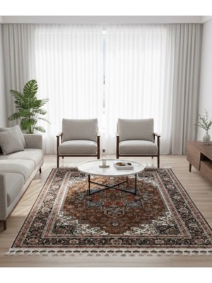 Bazaar Forum Bambu Premium Etnik Desenli Salon Halısı, Koridor Halısı, Yatak Odası Halısı