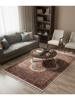 Bazaar Forum Bambu Premium Etnik Desenli Salon Halısı, Koridor Halısı, Yatak Odası Halısı