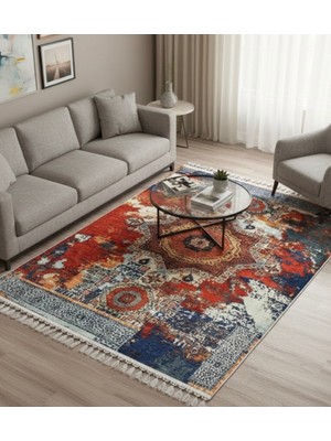 Bazaar Forum Bambu Premium Etnik Desenli Salon Halısı, Koridor Halısı, Yatak Odası Halısı