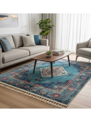 Bazaar Forum Bambu Premium Etnik Desenli Salon Halısı, Koridor Halısı, Yatak Odası Halısı
