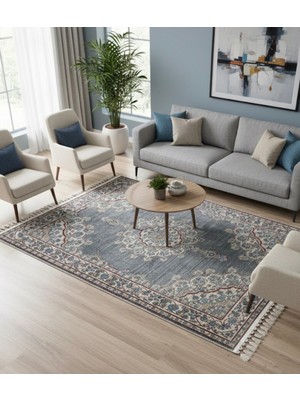 Bazaar Forum Bambu Premium Etnik Desenli Salon Halısı, Koridor Halısı, Yatak Odası Halısı