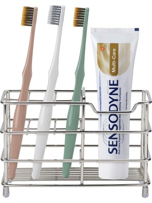 Gfc Life Store Fırçası Tutucular, Paslanmaz Çelik Metal Banyo Diş Fırçası ve Diş Macunu Tutucu, Küçük Alanlar İçin Banyo Aksesuar Organizatörü (Küçük, Gümüş)