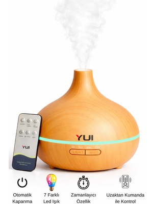 Yui AH30 Ultrasonik Aroma Difüzör Oda Nemlendirici 0,5 lt Işıklı Kompakt Tasarım Özellikleriyle
