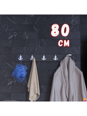 Modilayn Arı Serisi 15 Kancalı Banyo Askısı - 5'li Set (76,4x9,6 Cm) | Ekstra Düzen ve Yer Tasarrufu