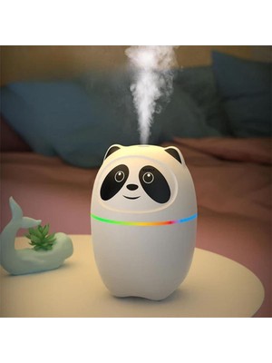 Buffer® Sevimli Panda Figürlü Hava Nemlendirici – Ultrasonik Soğuk Buhar Makinesi, LED Işıklı Masaüstü Oda Nemlendirici