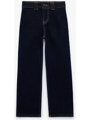 Koton Pamuklu Cepli Yüksek Bel Düz Bol Paça Jean Pantolon