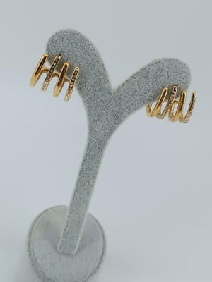 Lagül Aksesuar 316L Çelik Kararmaz Paslanmaz Taşlı Şık Model Küpe