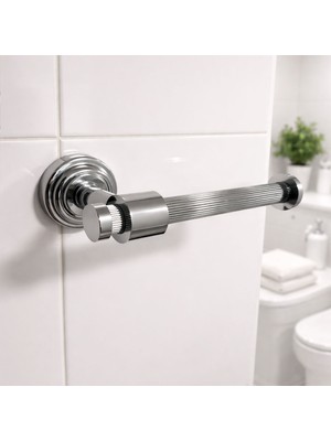Badem10 Açık Kağıtlık Gümüş Krom Vidalı Duvara Monte Banyo Tuvalet Wc Dayanıklı Metal Kağıtlık