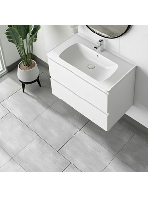 Gtm Banyo Alba Soft  Çekmeceli Lavabo Dolabı Beyaz 60 cm