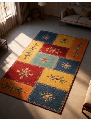 Rose'n Home Arte HD002 Çiçek Figürlü Modern Dekoratif Şönil Salon Oturma Odası Mutfak Halısı