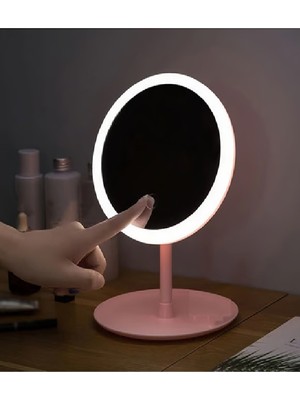  yuvarlak ledli makyaj aynası dokunmatik ışıklı masaüstü ayna